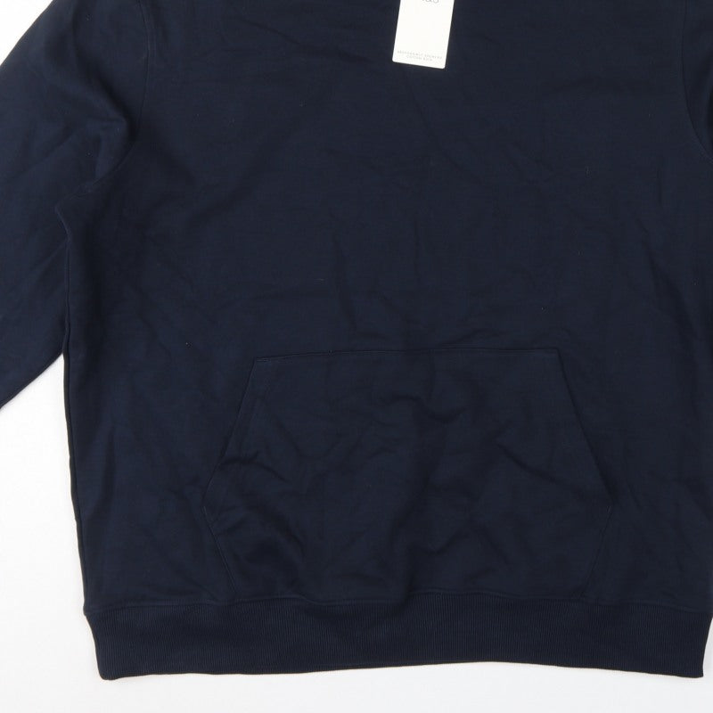 Marks and Spencer Men’s Navy Blue 2XL Pullover Hoodie Cotton Blend