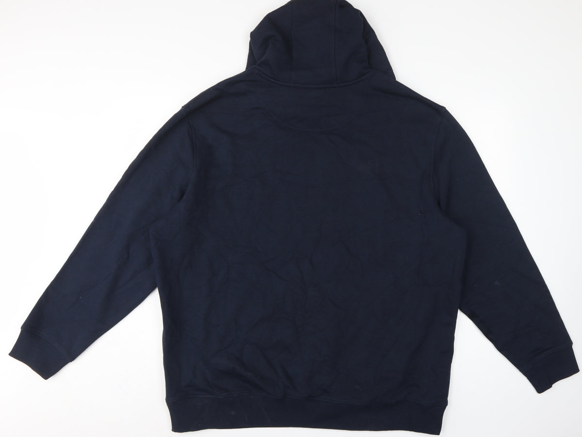Marks and Spencer Men’s Navy Blue 2XL Pullover Hoodie Cotton Blend