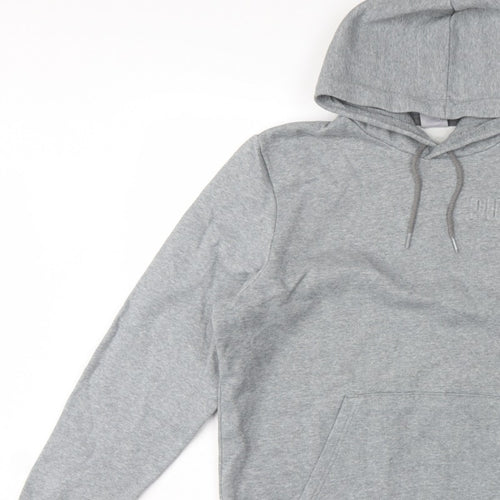 Puma Men’s Grey Large Pullover Hoodie Logo Pocket Casual