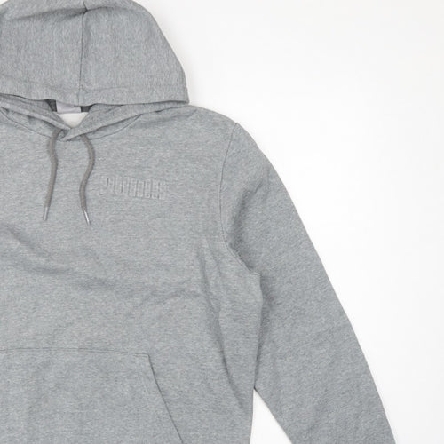 Puma Men’s Grey Large Pullover Hoodie Logo Pocket Casual