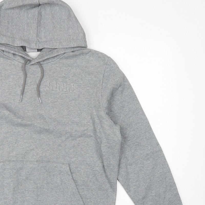 Puma Men’s Grey Large Pullover Hoodie Logo Pocket Casual