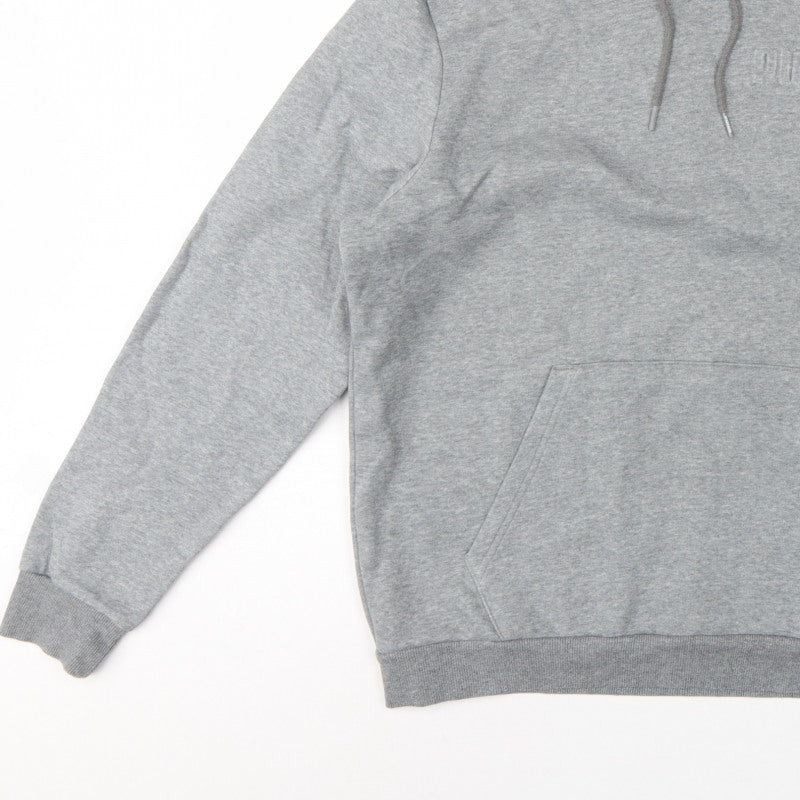 Puma Men’s Grey Large Pullover Hoodie Logo Pocket Casual