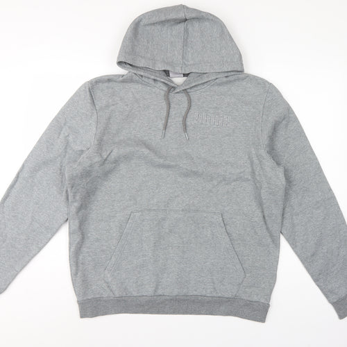 Puma Men’s Grey Large Pullover Hoodie Logo Pocket Casual