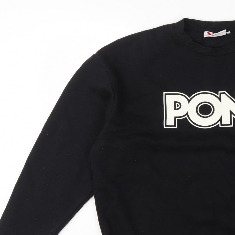 Additional view of Pony Men's Black L Logo Graphic Print Crew Neck Pullover Sweatshirt