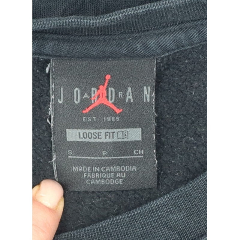 Additional view of Jordan Women’s Black S Loose Fit Logo Crewneck Pullover Sweatshirt