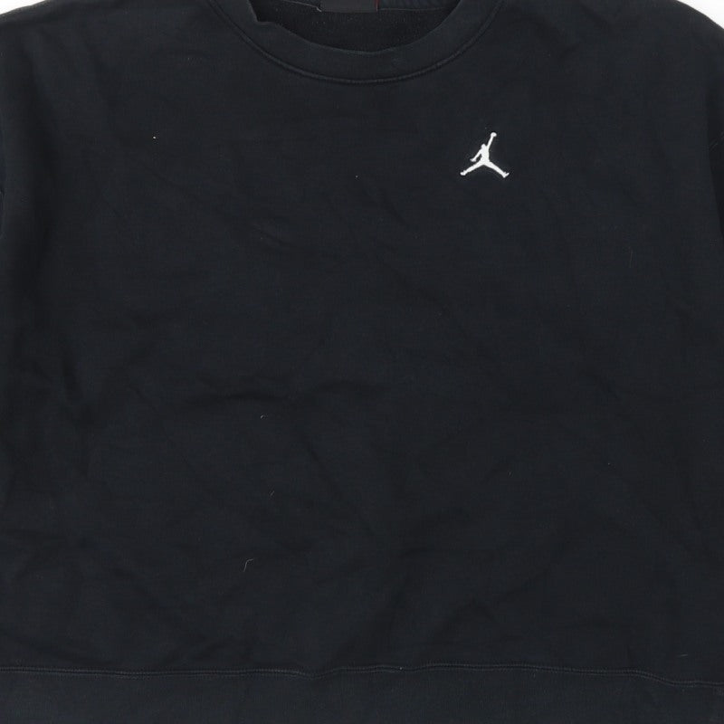 Additional view of Jordan Women’s Black S Loose Fit Logo Crewneck Pullover Sweatshirt