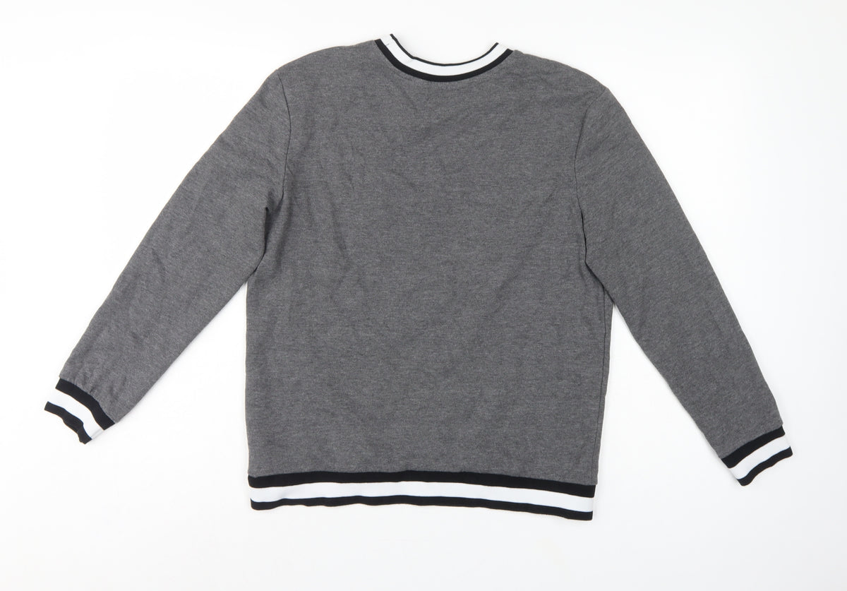 Brand and care label for Dorothy Perkins Women Grey UK 12 Love Embroidered Pullover Sweatshirt