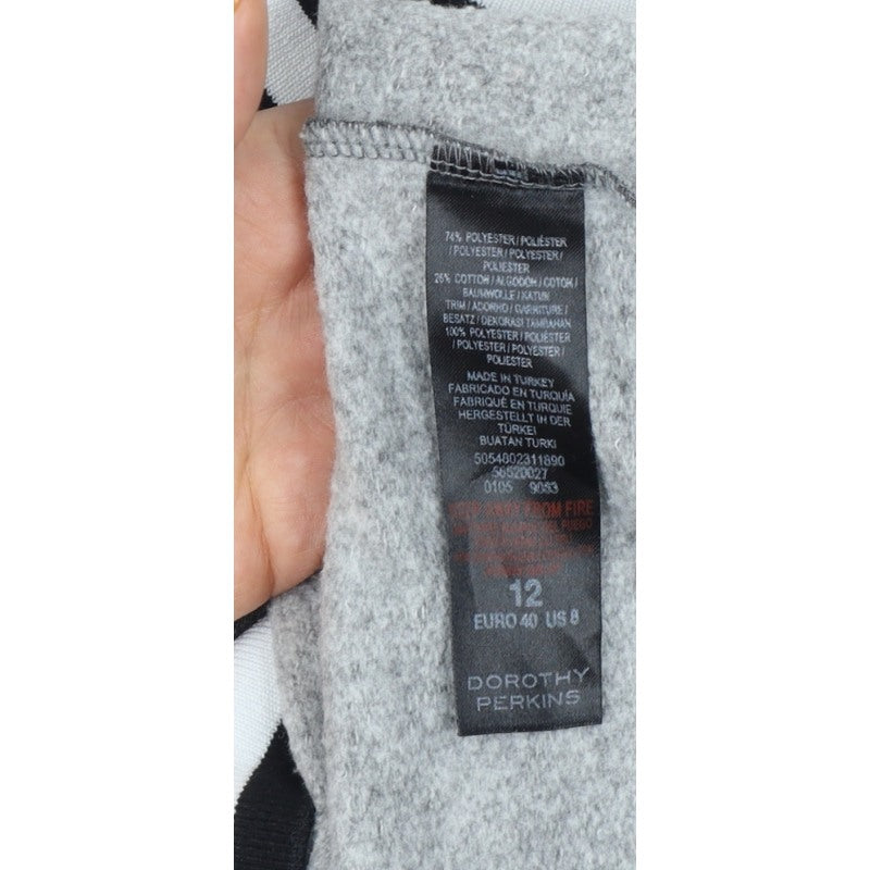 Additional view of Dorothy Perkins Women Grey UK 12 Love Embroidered Pullover Sweatshirt