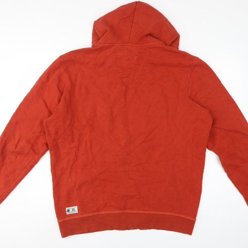 G-Star RAW Men’s Red 2XL Full Zip Hooded Fleece Logo Sweatshirt