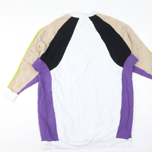 MSGM Women’s Multicoloured XS Colourblock Logo Raglan Sweatshirt