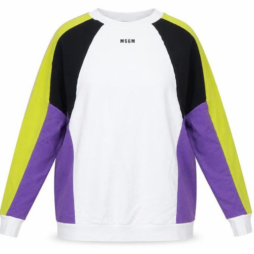 MSGM Women’s Multicoloured XS Colourblock Logo Raglan Sweatshirt
