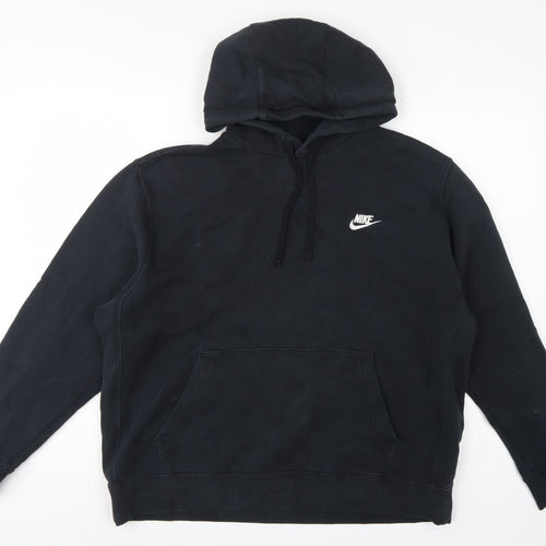 Nike Women’s Black XL Pullover Hoodie Logo Cotton Blend Kangaroo Pocket