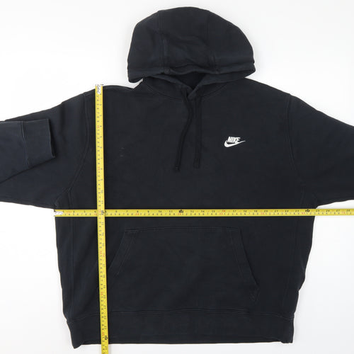 Nike Women’s Black XL Pullover Hoodie Logo Cotton Blend Kangaroo Pocket