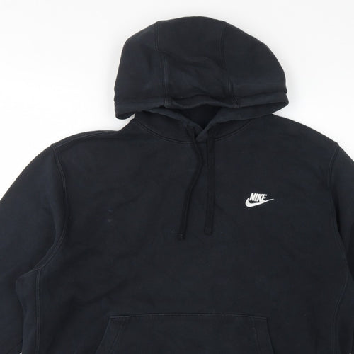 Nike Women’s Black XL Pullover Hoodie Logo Cotton Blend Kangaroo Pocket