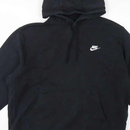 Nike Women’s Black XL Pullover Hoodie Logo Cotton Blend Kangaroo Pocket