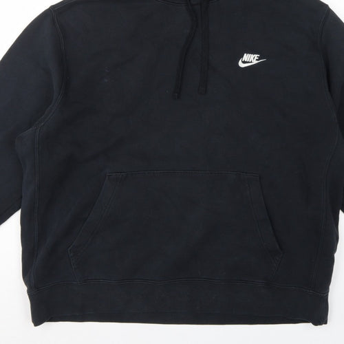 Nike Women’s Black XL Pullover Hoodie Logo Cotton Blend Kangaroo Pocket