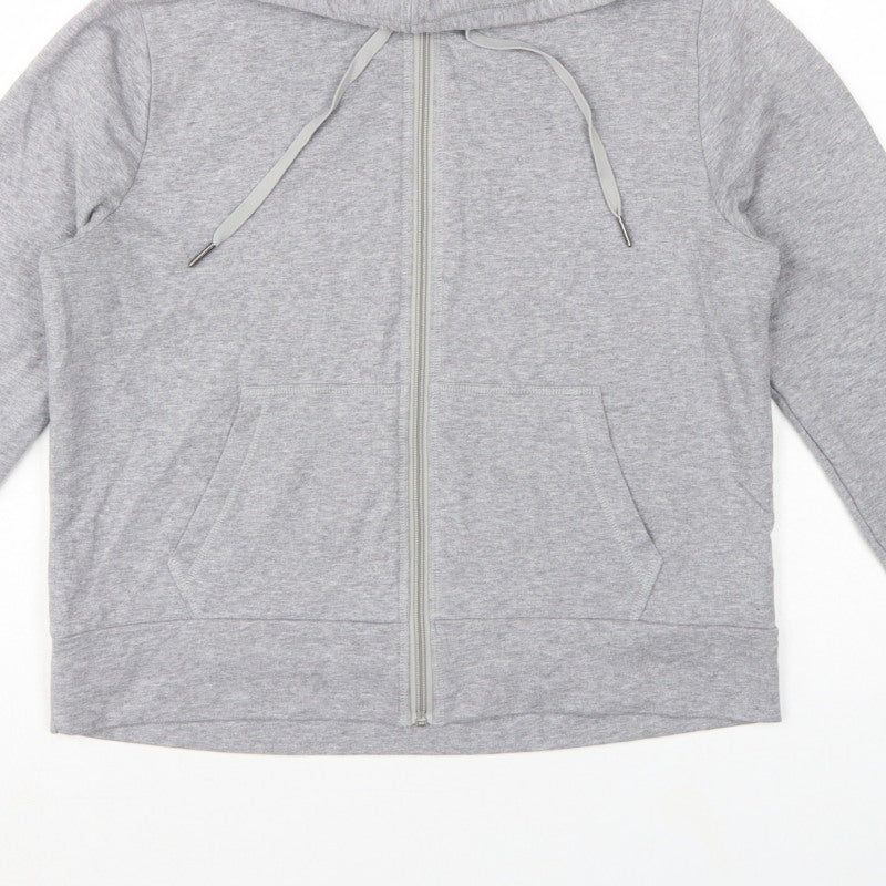 M&S Women’s Grey UK 12 Full Zip Hooded Fleece Hoodie