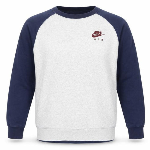 Nike Air Men’s XL Grey Navy Embroidered Logo Crew Neck Sweatshirt