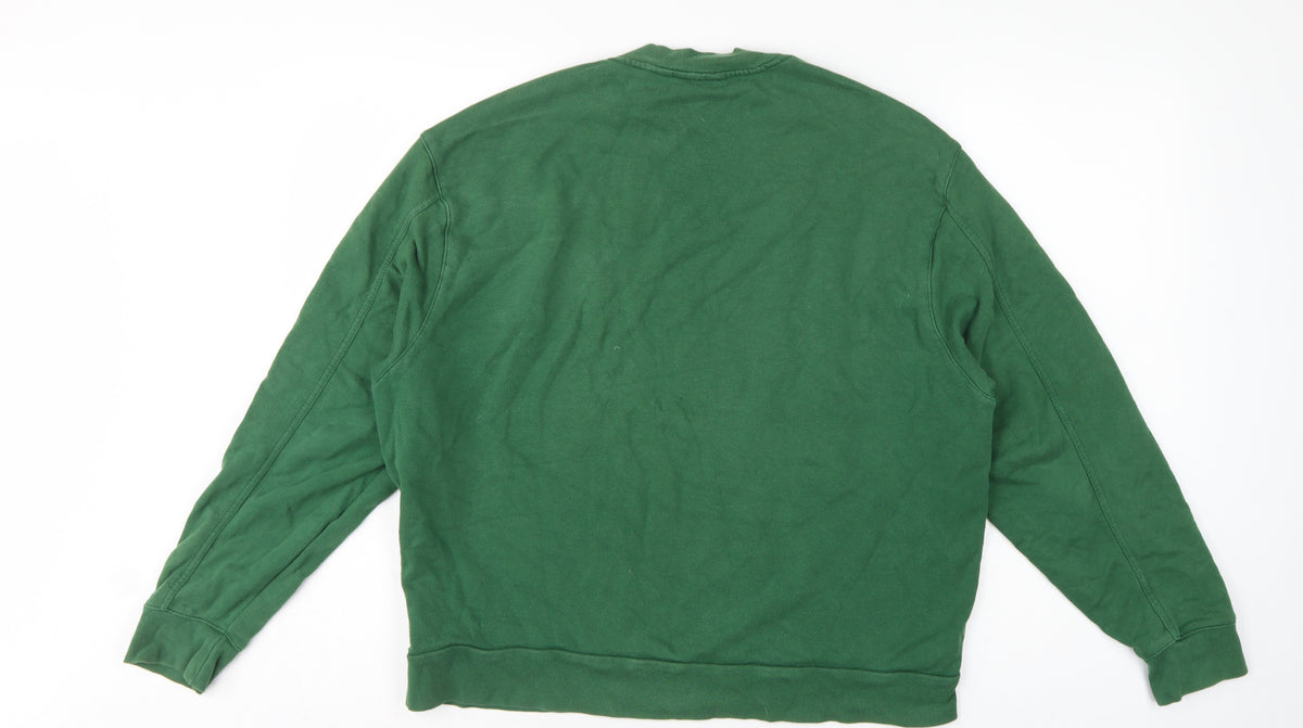 Brand and care label for Weekday Women Green S Cropped Pullover Crew Neck Sweatshirt