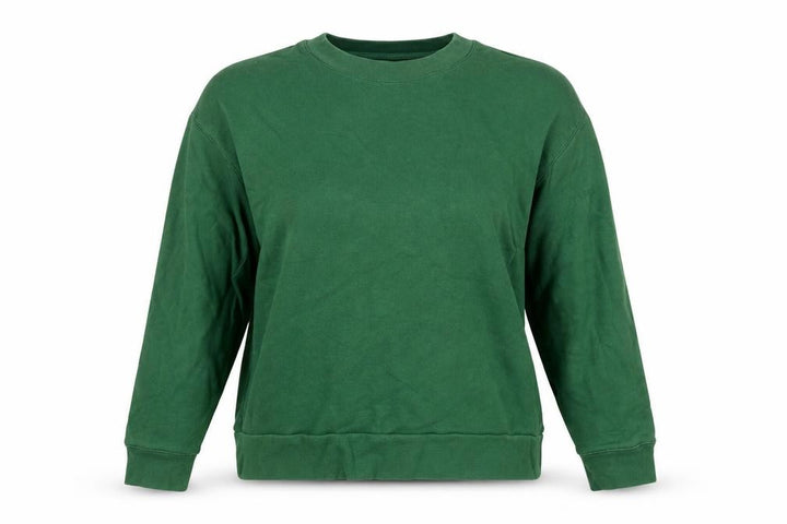 Weekday Women Green S Cropped Pullover Crew Neck Sweatshirt