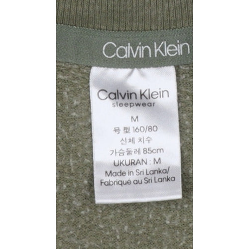 Calvin Klein Men Green M Pyjama Top Cotton Blend Logo Sleepwear