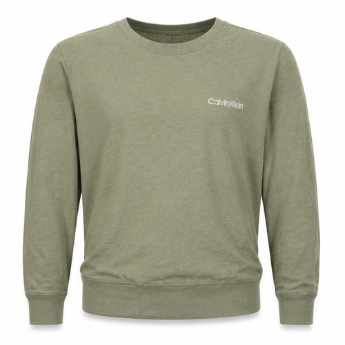 Calvin Klein Men Green M Pyjama Top Cotton Blend Logo Sleepwear