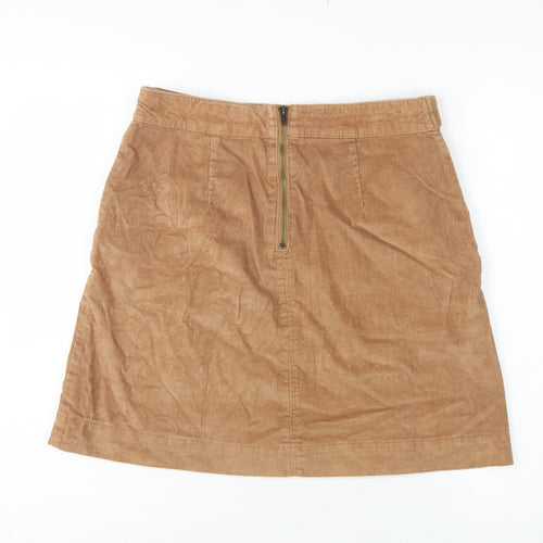 Fat Face Women Brown Corduroy A-Line Mini Skirt UK 10 Stretch