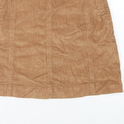 Fat Face Women Brown Corduroy A-Line Mini Skirt UK 10 Stretch