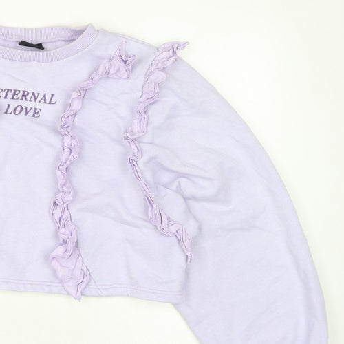 Minga London Women's Lilac XS/S Ruffle Cropped Sweatshirt Eternal Love