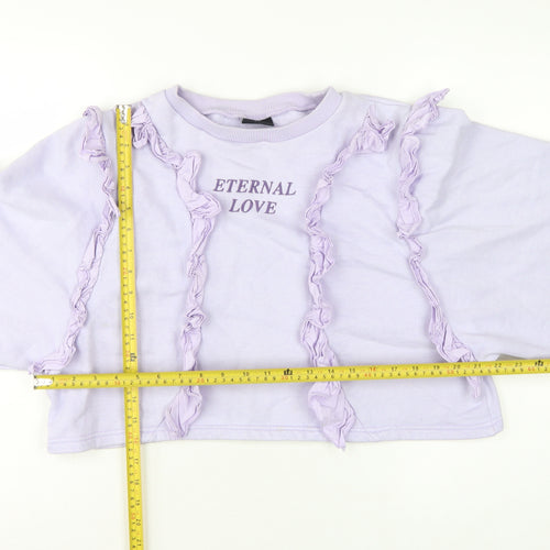Minga London Women's Lilac XS/S Ruffle Cropped Sweatshirt Eternal Love