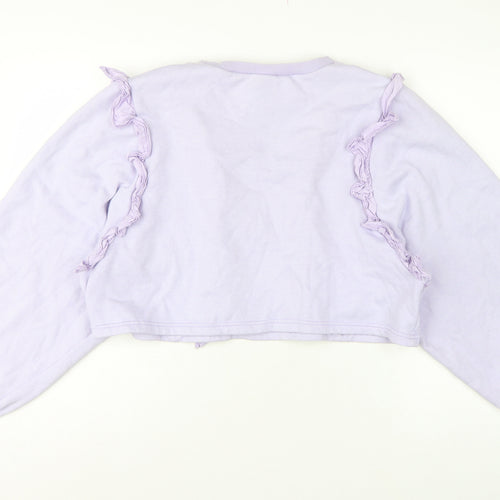 Minga London Women's Lilac XS/S Ruffle Cropped Sweatshirt Eternal Love