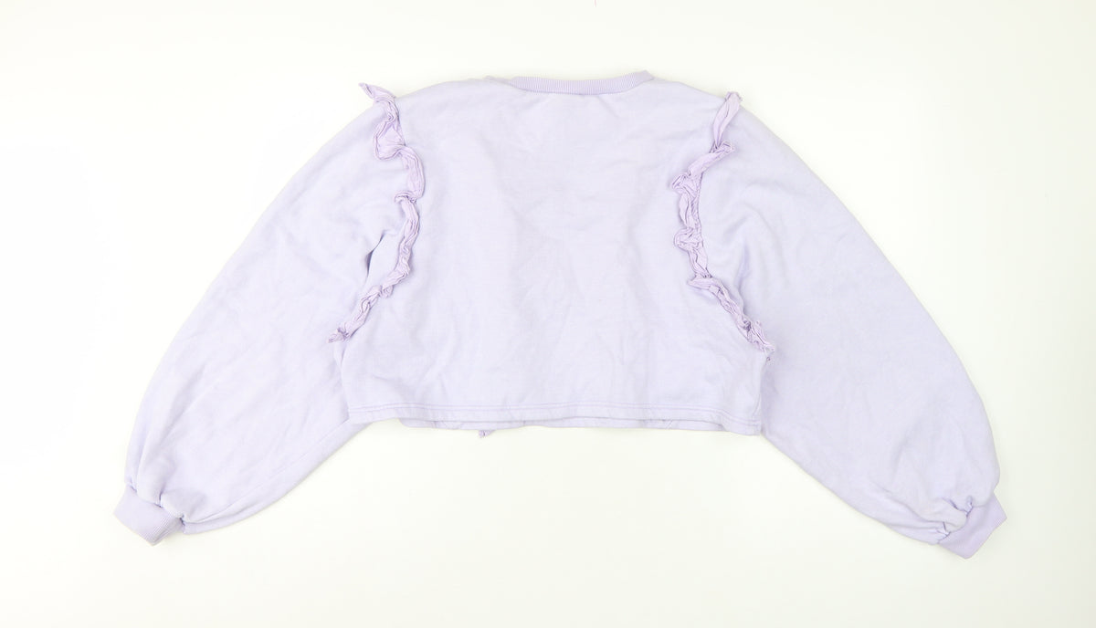 Minga London Women's Lilac XS/S Ruffle Cropped Sweatshirt Eternal Love