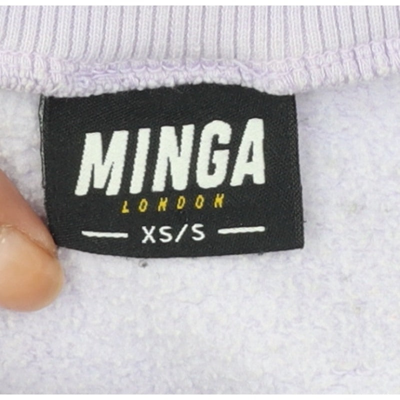 Minga London Women's Lilac XS/S Ruffle Cropped Sweatshirt Eternal Love