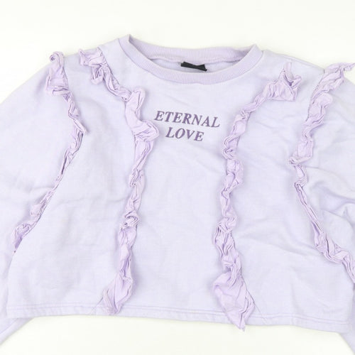 Minga London Women's Lilac XS/S Ruffle Cropped Sweatshirt Eternal Love