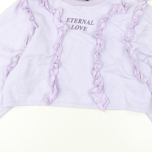 Minga London Women's Lilac XS/S Ruffle Cropped Sweatshirt Eternal Love