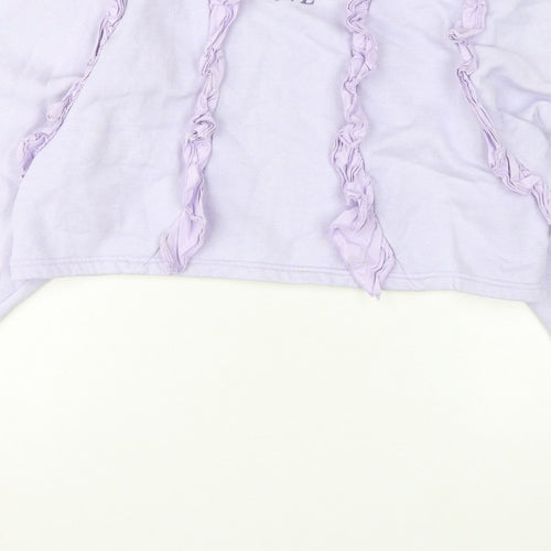 Minga London Women's Lilac XS/S Ruffle Cropped Sweatshirt Eternal Love