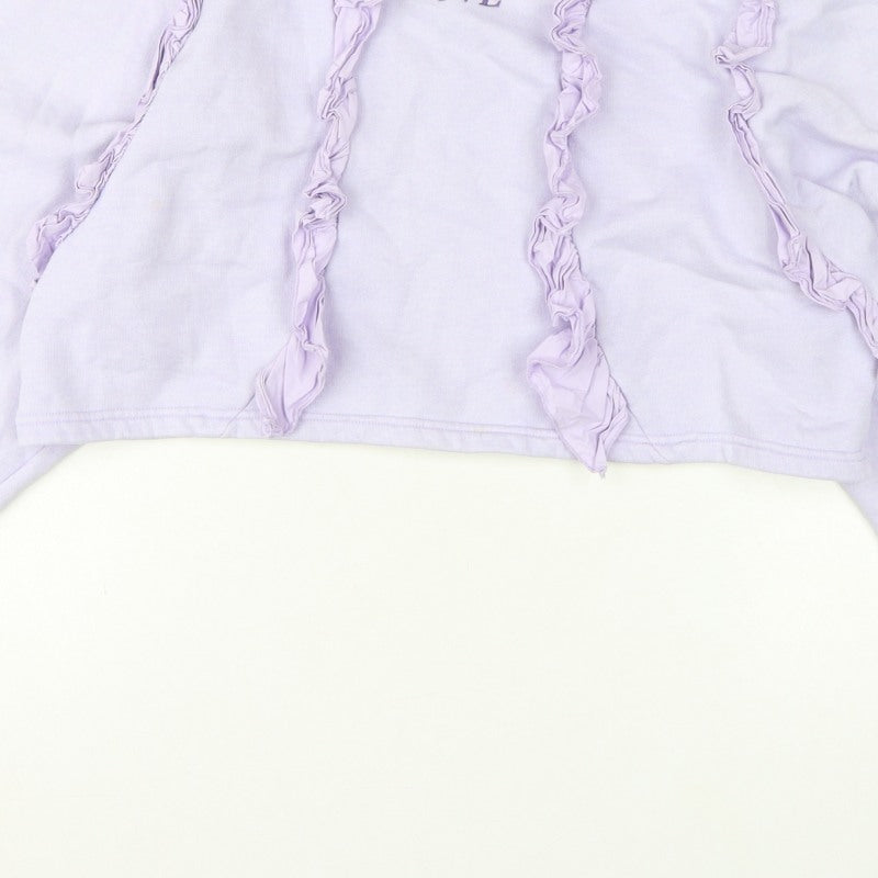 Minga London Women's Lilac XS/S Ruffle Cropped Sweatshirt Eternal Love