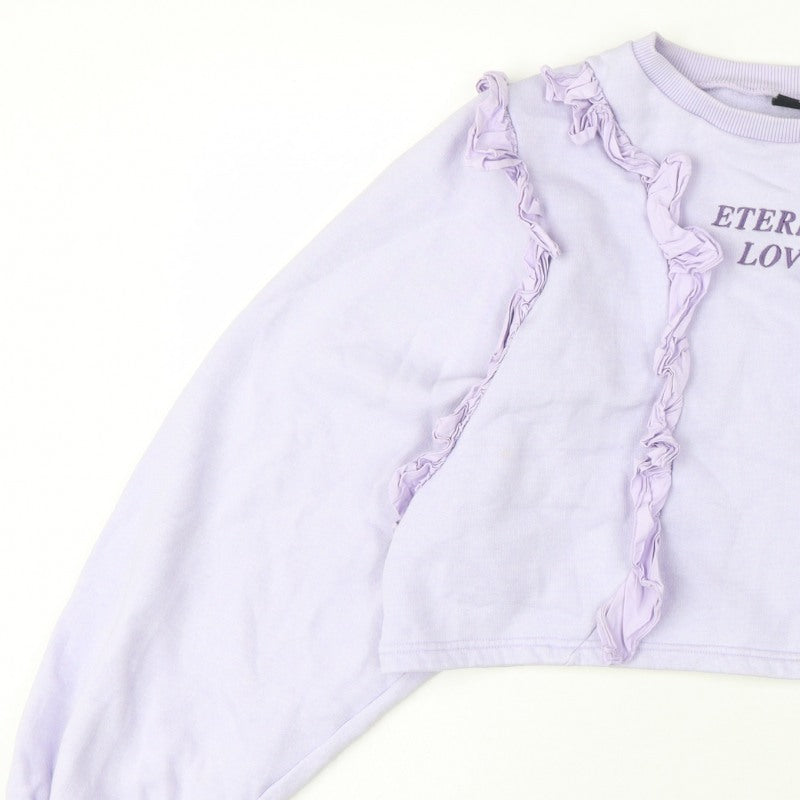 Minga London Women's Lilac XS/S Ruffle Cropped Sweatshirt Eternal Love
