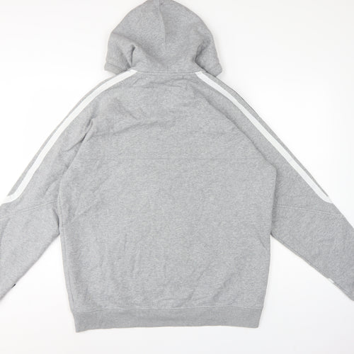 Nike Men’s Grey L Full Zip Hooded Fleece Sweatshirt Logo