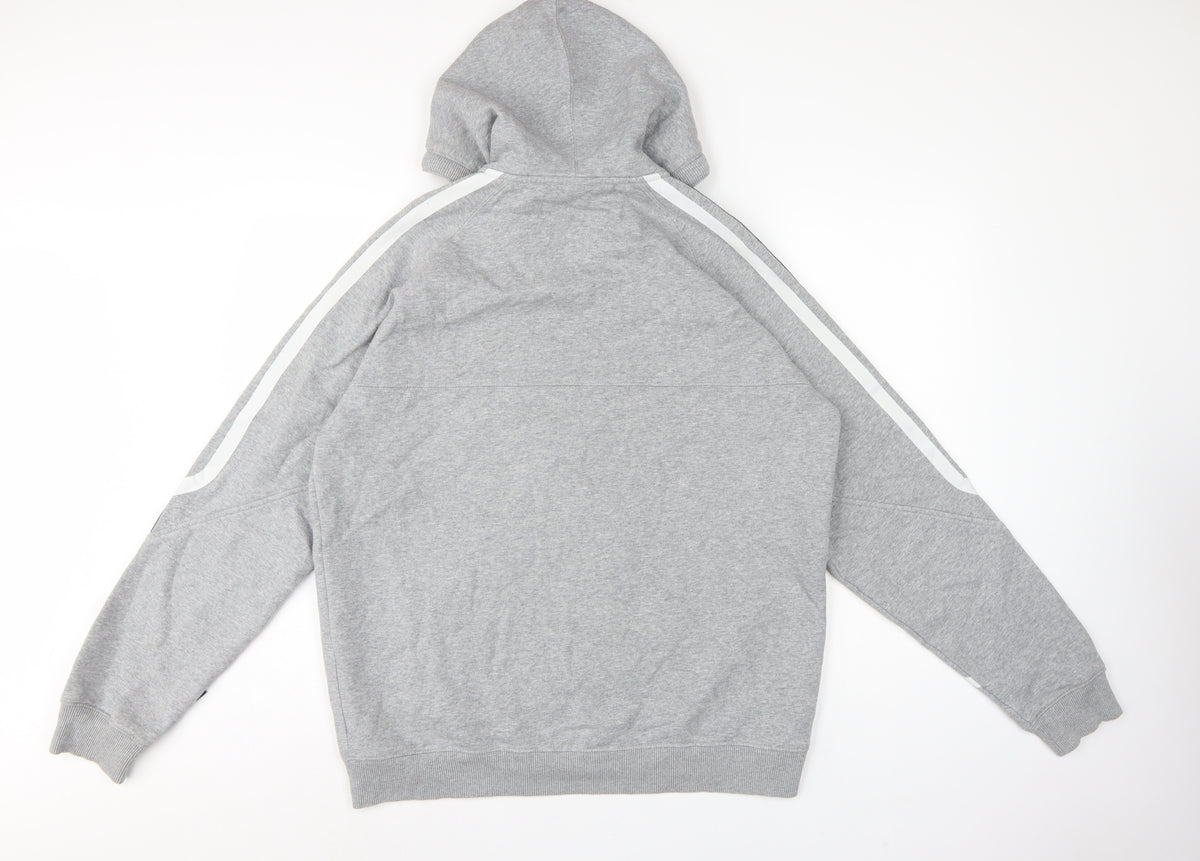 Nike Men’s Grey L Full Zip Hooded Fleece Sweatshirt Logo