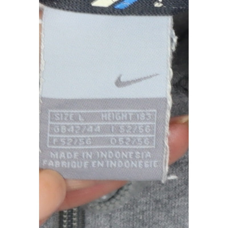 Nike Men’s Grey L Full Zip Hooded Fleece Sweatshirt Logo