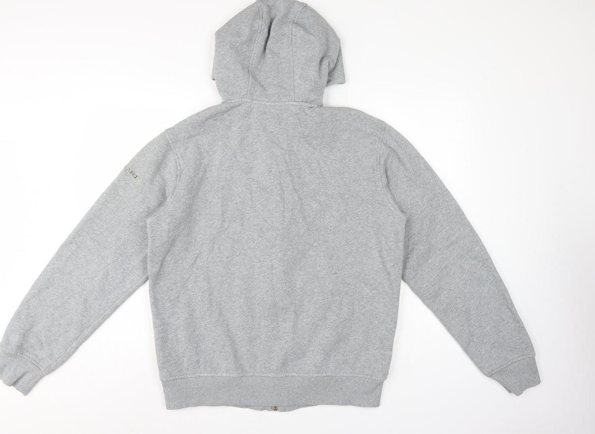 Timberland Men’s Grey L Full Zip Logo Graphic Hoodie Fleece