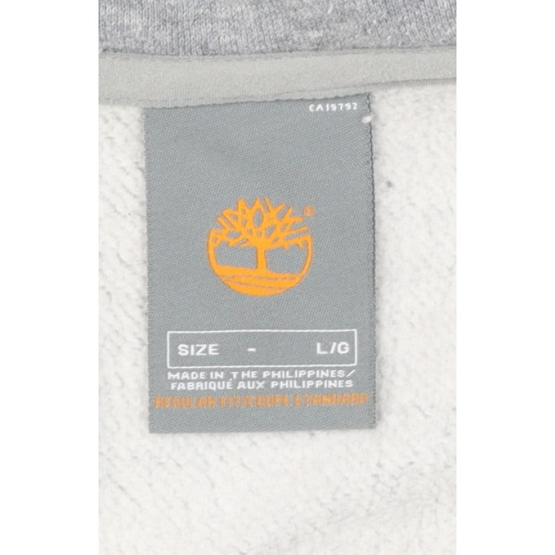 Timberland Men’s Grey L Full Zip Logo Graphic Hoodie Fleece