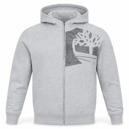 Timberland Men’s Grey L Full Zip Logo Graphic Hoodie Fleece