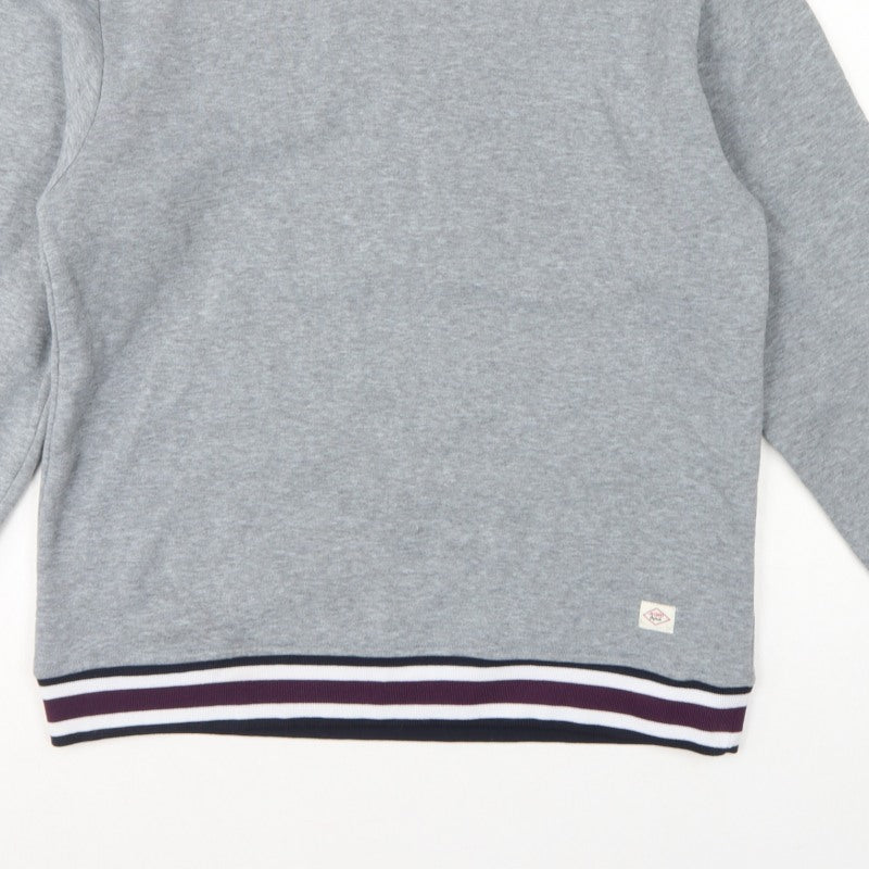 Lee Cooper Men's Grey S Pullover Crew Neck Striped Trim Sweatshirt