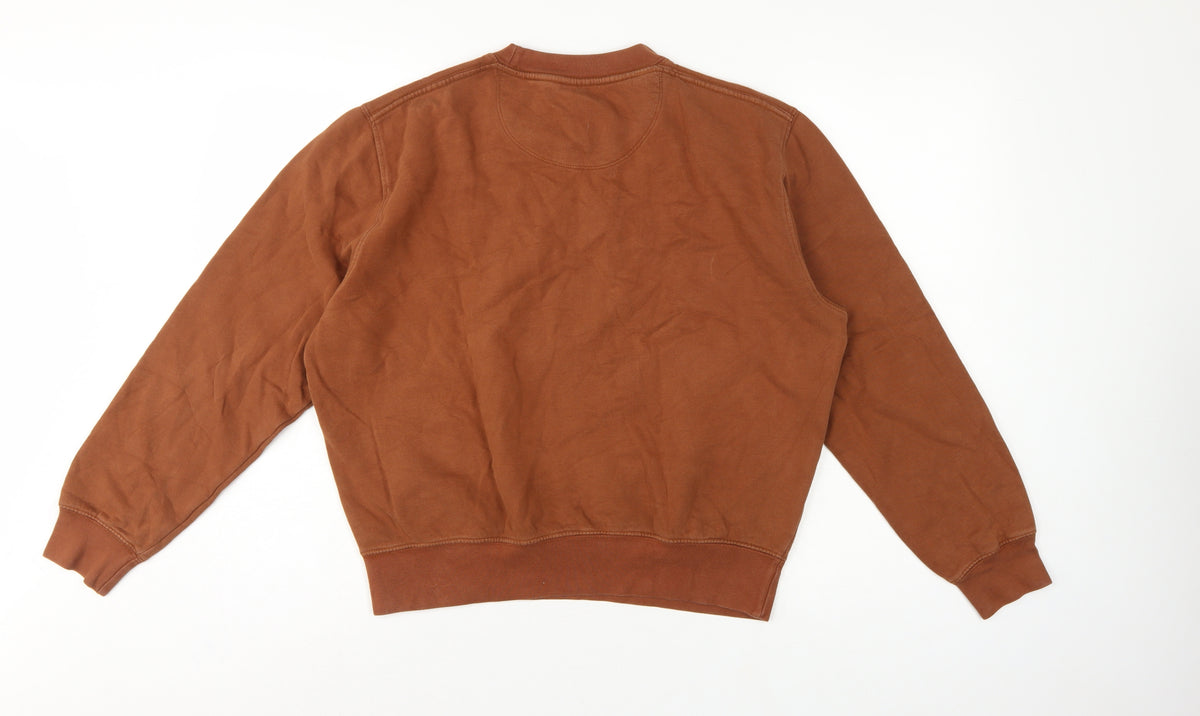 Brand and care label for French Connection Women’s Brown S Pullover Crew Neck Logo Sweatshirt