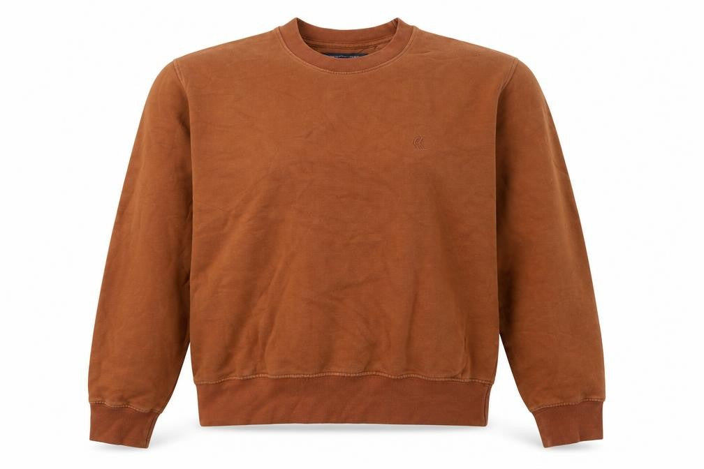 Front view of French Connection Women’s Brown S Pullover Crew Neck Logo Sweatshirt