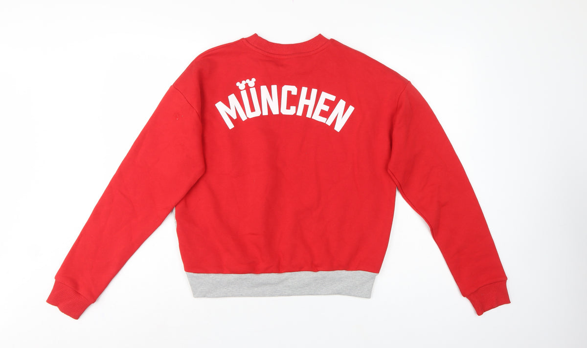 Brand and care label for Disney Women’s Multicolour S Mickey München Graphic Pullover Sweatshirt