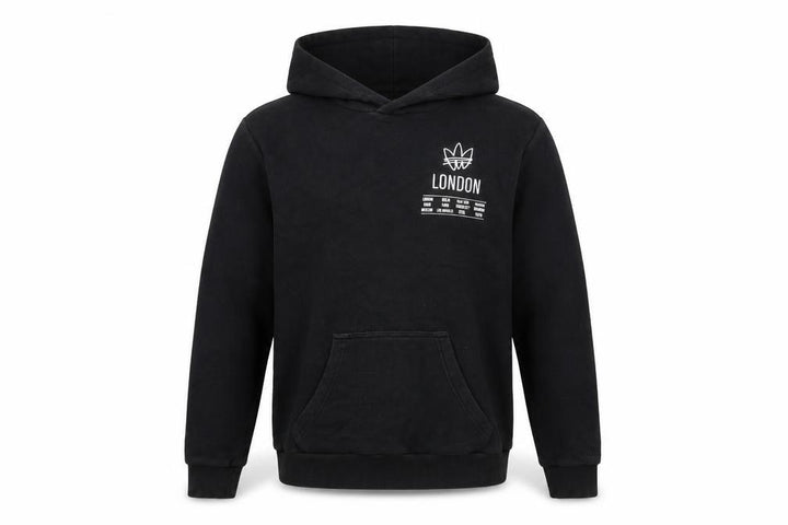 Adidas Men's Black S London Graphic Pullover Hooded Hoodie Kangaroo Pocket