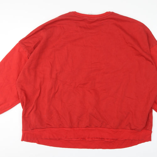 George Women Red 2XL Team Santa Christmas Fleece Sweatshirt